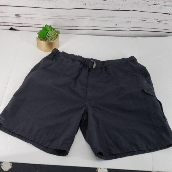 Roundtree & Yorke Black Adjustable Swim Trunks shorts Medium cargo belt - Picture 1 of 8